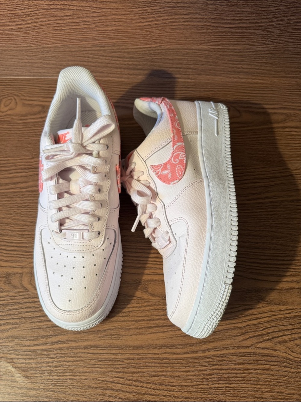 Nike Air Force 1 Low - Pale Pink with Pink Paisley Swoosh